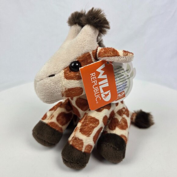 Wild Republic Rescue Pocketkins Giraffe Plush 5” Stuffed Animal NWT - Picture 1 of 8